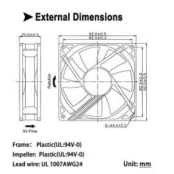 92mm x 25mm 12V 2.16Watt Exhaust Cooling Fan for Computer Cases and CPU Cooler