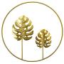 Tinsow 9.5 Inch Iron Wall Sculptures,Gold Metal Ginkgo, Maple, Monstera Leaf Wall Decor Round Wall Ornaments,Easy Installation Great for Bedroom Hanging Parts Hotel Wall Decoration (Gold, 4)