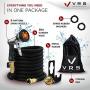 Very Right Stuff Expandable Garden Hose 50ft - Superior 3750D Fabric, 3-Layers Natural Latex Tube & Premium Brass Connectors - Zinc Spray Nozzle & Metal Holder - Lightweight & Flexible Watering Kit