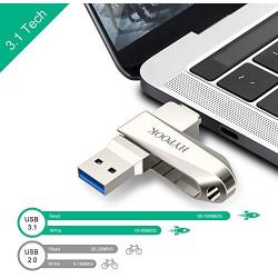 HYPOOK 32GB USB 3.0 Type C Dual Port Flash Drive Memory Stick Thumb Drive for Android Smartphones Tablets MacBook - 32GB