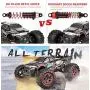 Hosim Large Size 1:10 Scale High Speed 30MPH 4WD 2.4Ghz Remote Control Truck Upgraded 9125 Waterproof RC Offroad Car Boys Electric Monster Truck for Kids and Adults| 2 Batteries | 6 Oil Filled Shocks|