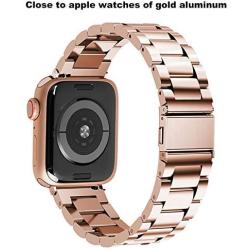 Fullmosa Compatible Apple Watch Band 38mm 40mm 42mm 44mm, Stainless Steel Metal for Apple Watch Bands, 38mm 40mm Rose Gold