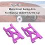 Mingbai Alloy Front&Rear Suspension Arms for WLtoys 124019 1/12 RC Car, RC Car Upgrade Metal Front&Rear Swing Arm Spare Part (4-Pack Front&Rear Swing Arm)