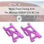 Mingbai Alloy Front&Rear Suspension Arms for WLtoys 124019 1/12 RC Car, RC Car Upgrade Metal Front&Rear Swing Arm Spare Part (4-Pack Front&Rear Swing Arm)