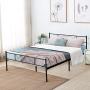 VECELO Metal Platform Bed Frame Mattress Foundation with Headboard & Footboard/Firm Support & Easy Set up Structure, Full, Black