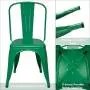Furmax Metal Chairs Indoor/Outdoor Use Stackable Chic Dining Bistro Cafe Side Chairs Set of 4 (Green) Furmax Metal Chairs Indoor/Outdoor Use Stackable Chic Dining Bistro Cafe Side Chairs Set of 4 (Green)
