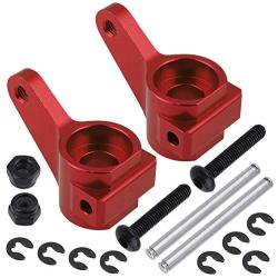 Hobbypark Aluminum Front Steering Blocks Upgrade Parts for 1/10 Traxxas Slash 2WD Rustler Stampede Bandit Replace 3736, Red Anodized