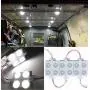 12V 40 LEDs Van Interior Lights White LED Lamp Waterproof with LED Project Lens for LWB Van Boats Caravans Trailers Celling Light