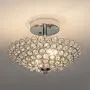 POPILION Modern Design Stainless Steel 2 Light Ceiling Flush Mount Crystal Chandelier Lighting,Crystal Ceiling Light Fixture Suitable for Bedroom, Living Room