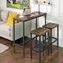 VASAGLE ALINERU Bar Table, Narrow Rectangular Bar Table, Kitchen Table, Pub Dining High Table, Sturdy Metal Frame, 39.4 x 15.7 x 35.4 Inches, Easy Assembly, Industrial Design, Rustic Brown VASAGLE ALINERU Bar Table, Narrow Rectangular Bar Table, Kitchen Table, Pub Dining High Table, Sturdy Metal Frame, 39.4 x 15.7 x 35.4 Inches, Easy Assembly, Industrial Design, Rustic Brown