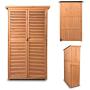TITIMO 63'' Outdoor Garden Storage Shed - Wooden Shutter Design Fir Wood Storage Organizers - Patios Tool Storage Cabinet Lockers for Tools, Lawn Care Equipment, Pool Supplies and Garden Accessories