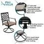 PHI Villa Patio Swivel Chair Outdoor Metal Dining Chairs Patio Furniture Sets Garden Backyard Cushion All-Weather - 2 PC PHI Villa Patio Swivel Chair Outdoor Metal Dining Chairs Patio Furniture Sets Garden Backyard Cushion All-Weather - 2 PC