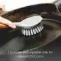 Full Circle Tenacious C Cast Iron Brush and Scraper, Bamboo Handle, 1 EA, Grey