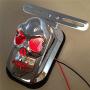 SMT-Chrome Red Skull Metal Brake Tail Light Signal Compatible With Motorcycle Bike [B00RUESF8I]