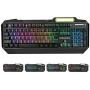 RGB LED Backlit Gaming Keyboard with Anti-ghosting, Light up Keys Multimedia Control, USB Wired Waterproof Metal Keyboard for PC Games Office (Cool Black)