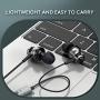 Earphones with Microphone, Vogek Earbuds with Mic and Powerful Bass Sound, Ergonomic Earphones with Noise Isolating and Call Controller for Exercise, Office, Compatible with iPhone, Android, PC