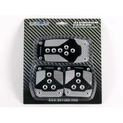 NRG Innovations PDL-400BK Black Aluminum Sport Pedal with Silver Carbon MT