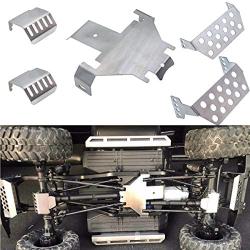 REhobby 5PCS TRX4 Stainless Bumper Steel Front Rear Chassis Armor Protection Lower Skid Plate for 1/10 RC Crawler Car Traxxas TRX-4 S49 Parts