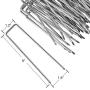 Ohuhu 100 Pack 6 Inch Steel Garden Stakes Landscape Staples, Thicken 11-Gauge Anti-Rust Heavy Duty Garden Staples, Sod Fence Pins for Landscaping, Ground Cover, Weed Barrier Fabric, Irrigation Tubing