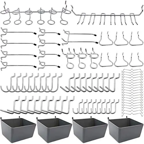 Pegboard Hooks Assortment with Pegboard Bins, Peg Locks, for Organizing Various Tools, 80 Piece Pegboard Hooks Assortment with Pegboard Bins, Peg Locks, for Organizing Various Tools, 80 Piece