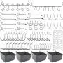 Pegboard Hooks Assortment with Pegboard Bins, Peg Locks, for Organizing Various Tools, 80 Piece Pegboard Hooks Assortment with Pegboard Bins, Peg Locks, for Organizing Various Tools, 80 Piece