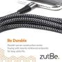zutBe Shield MFi Certified iPhone Lightning Cable, Reinforced Braided Nylon Charger Compatible with All iPhone 12, SE, 11, X, 8, 7, 6, iPad, iPod - [Be Charitable, Durable, Confident] (3 Foot)