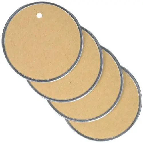 Darice Large Natural Kraft Silver Rimmed Tags, Brown, 10 Piece