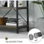 KICODE Rustic Console Table, 55 Inch Sofa Table with Storage Shelf, Industrial Hallway Table, 3 Shelf Open Bookshelf (Dark Gray Oak) KICODE Rustic Console Table, 55 Inch Sofa Table with Storage Shelf, Industrial Hallway Table, 3 Shelf Open Bookshelf (Dark Gray Oak)