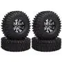 INJORA 120MM Tires & Metal Alloy Beadlock Wheels for 1/10 RC Crawler,1.9 inch Wheel & Tires Set for Traxxas TRX4 Axial SCX10 D90