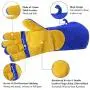 RAPICCA 16 Inches,932℉, Leather Forge/Mig/Stick Welding Gloves Heat/Fire Resistant, Mitts for Oven/Grill/Fireplace/Furnace/Stove/Pot Holder/Tig Welder/Mig/BBQ/Animal handling glove with 16 inches Extra Long Sleeve– Blue RAPICCA 16 Inches,932℉, Leather Forge/Mig/Stick Welding Gloves Heat/Fire Resistant, Mitts for Oven/Grill/Fireplace/Furnace/Stove/Pot Holder/Tig Welder/Mig/BBQ/Animal handling glove with 16 inches Extra Long Sleeve– Blue