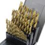 Monster & Master Titanium Plated Drill Bit Set, 29-Piece, High-Speed Steel Gold Drill Bits with 135 Degree Split Point Tip, 1/16'' to 1/2'', MM-TP-003