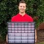Akro-Mils 44 Drawer 10144REDBLK, Plastic Parts Storage Hardware and Craft Cabinet, (20-Inch W x 6-Inch D x 16-Inch H), Red & Black, (1-Pack)