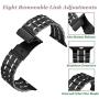 Bestig Compatible for Apple Watch Band 38mm 40mm Premium Solid Stainless Steel Metal Replacement Adjustable Sport Wristband Bracelet Strap for iWatch Series 6 SE 5 4 3 2 1 (Matt Black/Polished Silver)