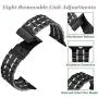 Bestig Compatible for Apple Watch Band 38mm 40mm Premium Solid Stainless Steel Metal Replacement Adjustable Sport Wristband Bracelet Strap for iWatch Series 6 SE 5 4 3 2 1 (Matt Black/Polished Silver)