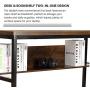 AIKA 55'' Computer Desk with Bookshelf/Metal Desk Study Table for Home Office (Industrial/Rustic Brown)