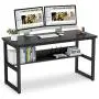 Tribesigns 55 Inches Computer Desk with Bookshelf Works as Office Desk Study Table Workstation for Home Office (55‘’, All Black) Tribesigns 55 Inches Computer Desk with Bookshelf Works as Office Desk Study Table Workstation for Home Office (55‘’, All Black)