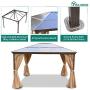 YITAHOME 10x12 ft Outdoor Patio Hardtop Aluminum Canopy Gazebo with Mosquito Netting and Privacy Curtain for Garden, Backyard, Deck, Lawns, Parties
