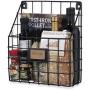 Wall35 Rivista File Holder Home Office Desk Organizer, Chicken Wire Mail Organizer and Magazine Holder, Metal, Black