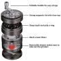 2.5 Inch Spice Herb Grinder Hand Cranked Premium Grinder with Drawer and Brush,Aluminum Grinder Crank and Spice 4 Parts (Black)