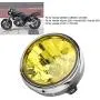 Motorcycle Headlight, Metal + Glass Motorcycle Retro Headlamp Front Headlight Fit for Honda CB400/Hornet 250/VTEC (Yellow Lens)