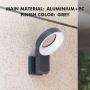 LUTEC Merdian 14.5W Wall Light Outdoor with Opal PC Diffuser, 3000K 1000LM Waterproof Outdoor Light and Grey Finish for Porch, Garage, Garden.