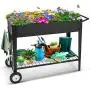 TOOCA Raised Garden Bed with Legs Outdoor Raised Planter Box on Wheels 40'' L x 16'' W x 31.5'' H Elevated Garden Bed for Vegetable Flower Herb Patio TOOCA Raised Garden Bed with Legs Outdoor Raised Planter Box on Wheels 40'' L x 16'' W x 31.5'' H Elevated Garden Bed for Vegetable Flower Herb Patio