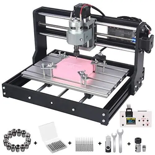 Upgraded Version 3018 Pro CNC Router Kit, Mcwdoit GRBL Control 3 Axis DIY CNC Engraving Machine, Wood Acrylic Plastic PCB MDF Milling Engraver with Offline Controller, CNC Router Bits, 300x180x45mm