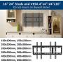 Tilting TV Wall Mount Bracket Design for Most 32-86 Inch LED Plasma Flat Curved Screen TVs , Low Profile JUSTSTONE TV Mount with VESA 600x400mm Holds up to 165 Lbs, Fits 16''-24'' Studs,Can Be Leveled