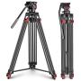 Neewer Professional Heavy Duty Video Tripod 77 inches Aluminum Alloy with 360 Degree Fluid Drag Head, Quick Shoe Plate/Bubble level for Nikon Canon DSLR Cameras Video Camcorders, Load up to 26.5 Pound