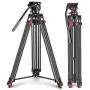 Neewer Professional Heavy Duty Video Tripod 77 inches Aluminum Alloy with 360 Degree Fluid Drag Head, Quick Shoe Plate/Bubble level for Nikon Canon DSLR Cameras Video Camcorders, Load up to 26.5 Pound