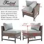 Festival Depot 3 Pieces Patio Sectional Corner Sofa Set Outdoor All-Weather Wicker Metal Chairs with Seating Back Cushions Garden Poolside (Gray) Festival Depot 3 Pieces Patio Sectional Corner Sofa Set Outdoor All-Weather Wicker Metal Chairs with Seating Back Cushions Garden Poolside (Gray)