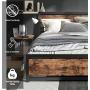 LIKIMIO Industrial Full Bed Frame with Headboard and Footboard, Strong 4 U-Shaped Support Frames & 2 Independent Support Rods & 9 Support Legs, Noise-Free, No Box Spring Needed