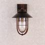 Jiuzhuo Industrial 1-Light Metal Cage Clear Glass Shaded Nautical Outdoor Wall Light in Antique Copper