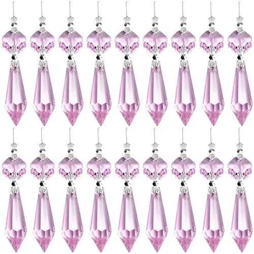 20 Pieces Chandelier Icicle Crystal U-Drop Prisms Lamp Parts Glass Pendants Beads for Wedding, Party or Holiday Decoration, 37mm, Purple 20 Pieces Chandelier Icicle Crystal U-Drop Prisms Lamp Parts Glass Pendants Beads for Wedding, Party or Holiday Decoration, 37mm, Purple